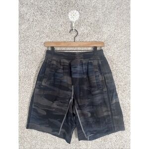 Lululemon Pace Breaker Shorts Men Size Small Gray Blue Camo‎ Lined Breathable